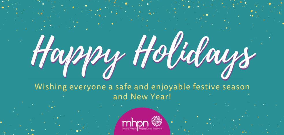 Happy Holidays banner with MHPN logo
